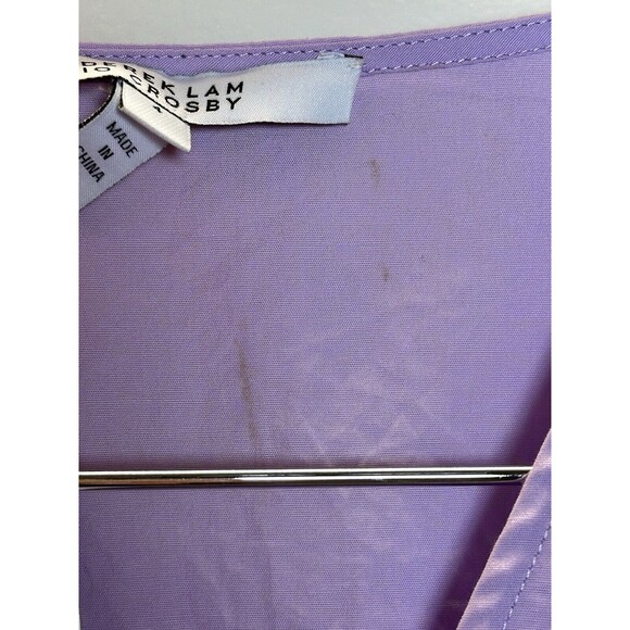 Derek Lam 10 Crosby OONA V-NECK RUFFLE BLOUSE IN LIGHT PURPLE Size 4 - Picture 5 of 6